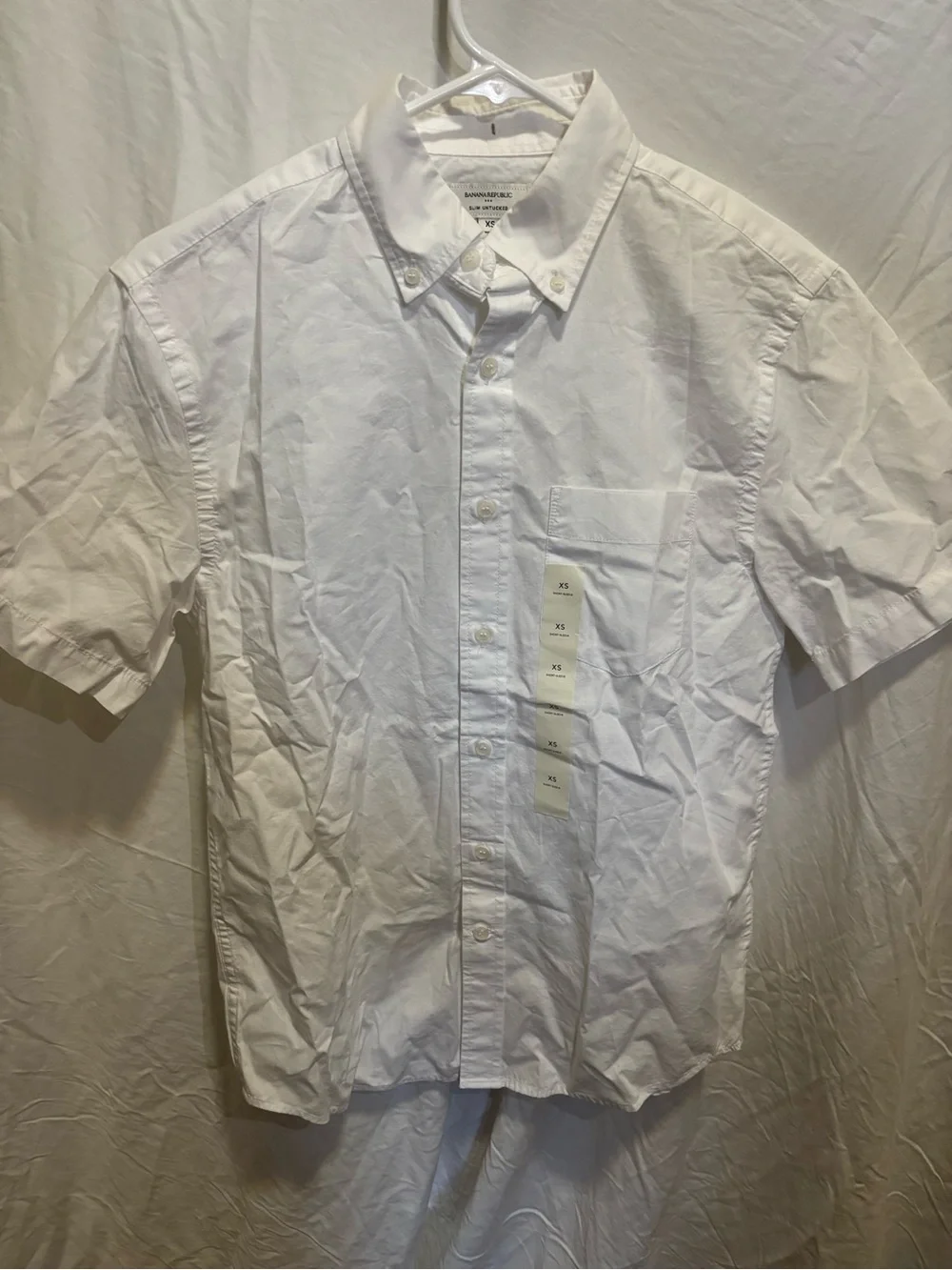 Banana Republic Men’s White Short-Sleeve Button-Down Shirt